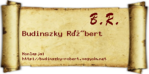 Budinszky Róbert névjegykártya